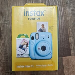 FujiFilm Instax Mini 11 Instant Camera Holiday Bundle - Sky Blue NWT
